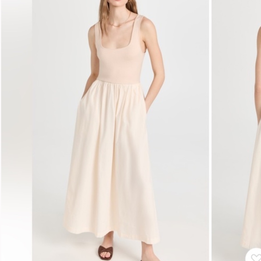Monrow Stretch Poplin Mix Tank Dress